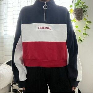 H&M cropped retro pullover ❤️💙🤍